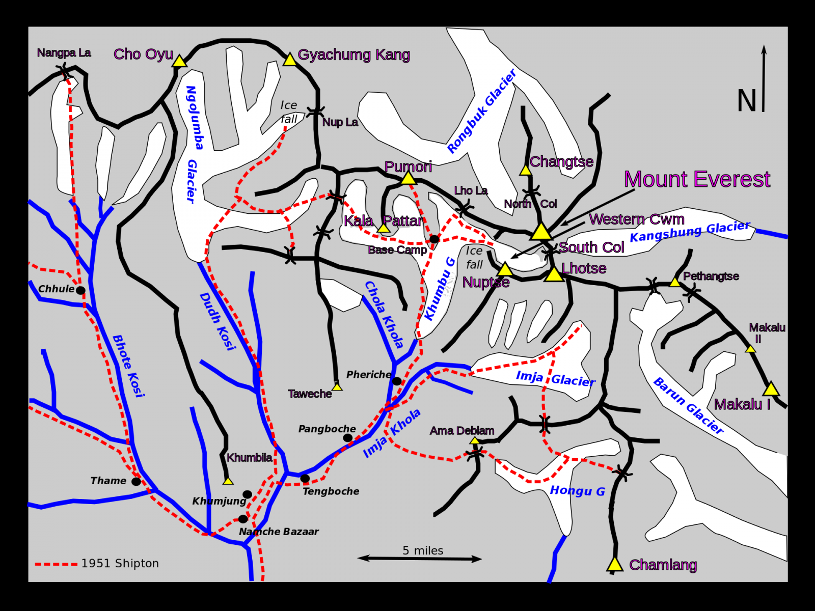 Routes vers Everest