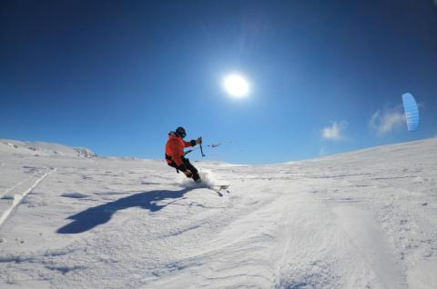 Snowkite au col du Lautaret