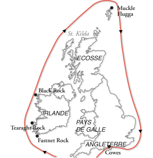 Carte participez à la Sevenstar Round Britain and Ireland Race