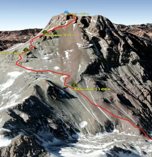 Itinéraire d'ascension de l'Aconcagua par la voie normale