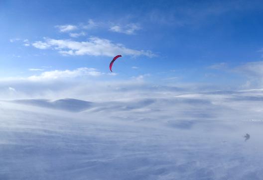 Expédition en snowkite en Norvège