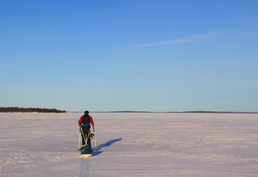 Expédition polaire sur le lac Inari en Finlande