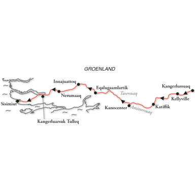 Carte de l'expédition polaire sur l'Arctic Circle Trail