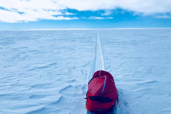 Voyage et trace de la pulka sur la traversée du Groenland d'ouest en est