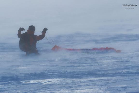 Voyage et voile de snowkite en Norvège