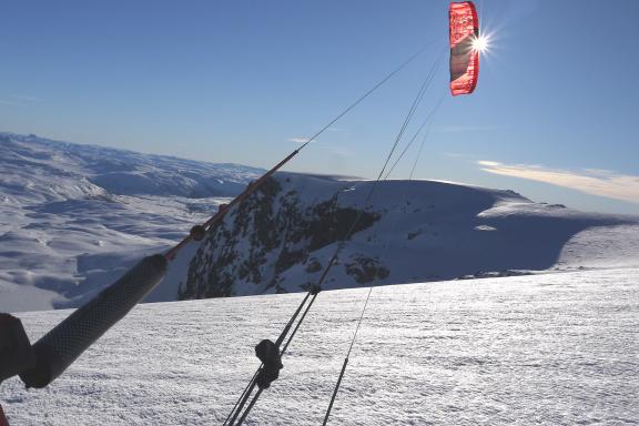Voyage et voile de Snowkite en Norvège