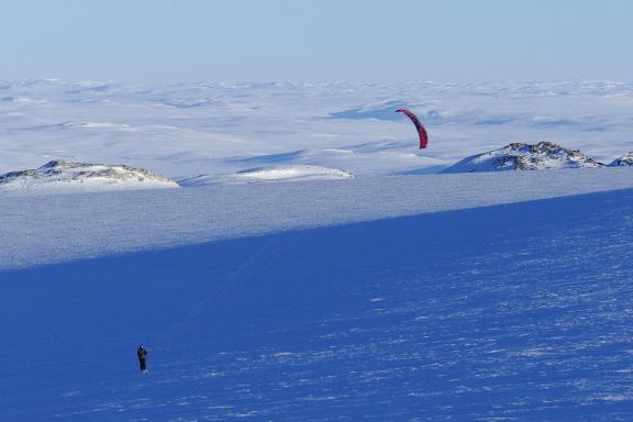 Snowkite en Norvège Snowkite à Hardangervidda