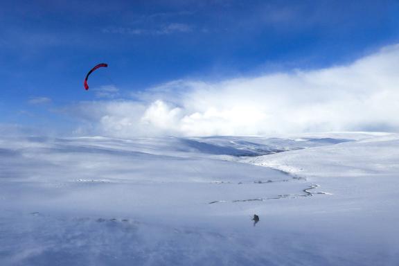 Expédition en snowkite en Norvège