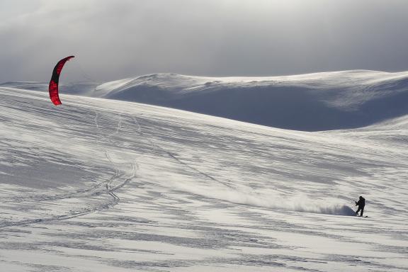 Expédition en snowkite en Norvège