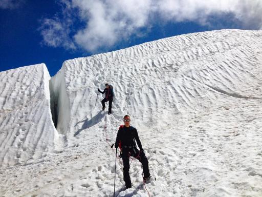 Ascension du mont Blanc du Tacul à 4248 mètres dans les Alpes