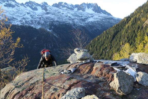 Chamonix, escalade aux Gaillands, refuge Albert Premier, via corda, glacier du Tour