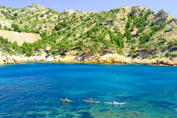 Voyage et manoeuvres en Kayak à Marseille